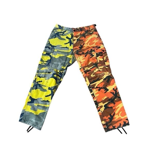 Rothco CARGO COMBAT PANT TWO TONE CAMO Unisex 32x30 Distressed Large Button Fly - Picture 2 of 16